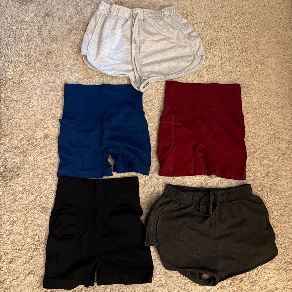 SHEIN Women's Athletic Shorts - Gray, Blue, Red, Black